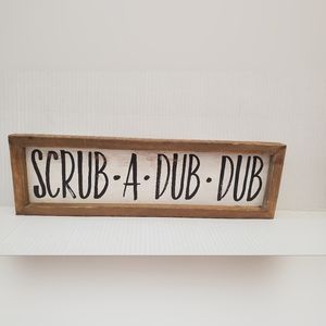 Farmhouse Rustic scrub a dub dub wooden bathroom decor sign